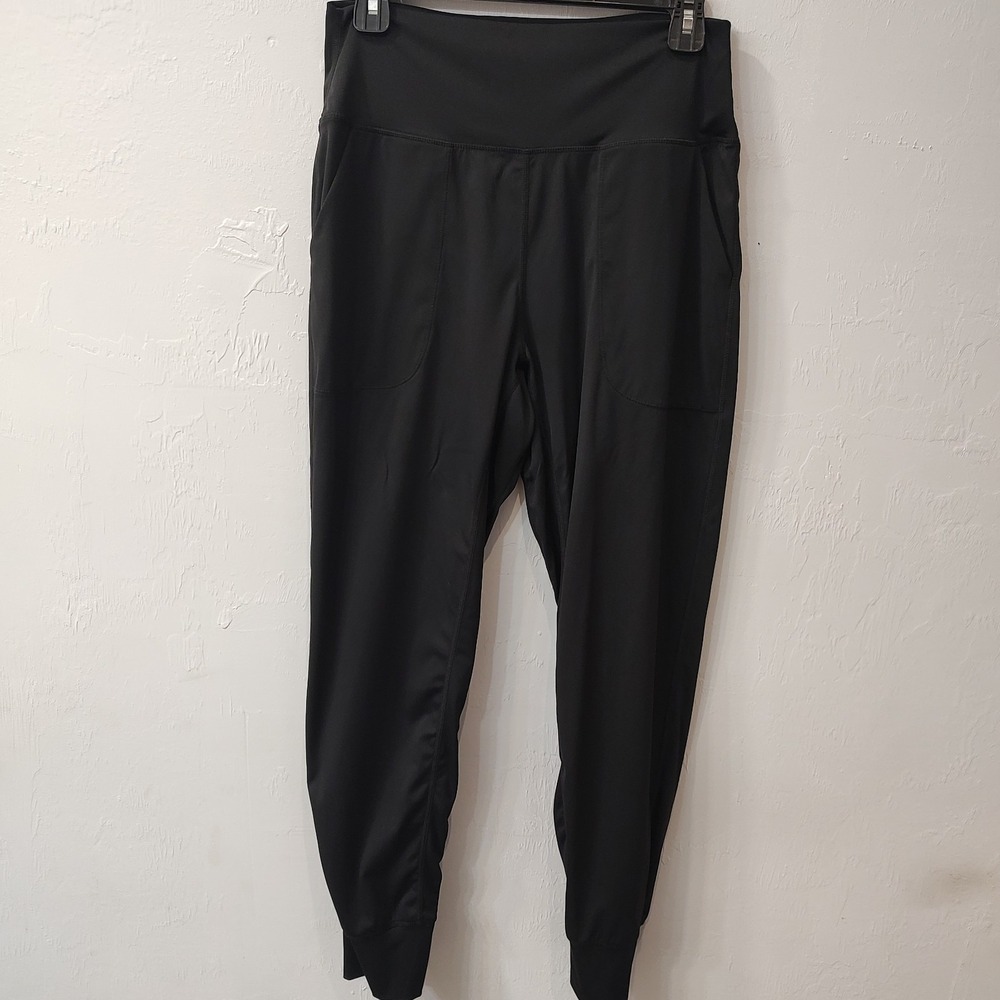 Gradual Women's Sz Medium Black Joggers High Waisted Pockets Stretch Athletic